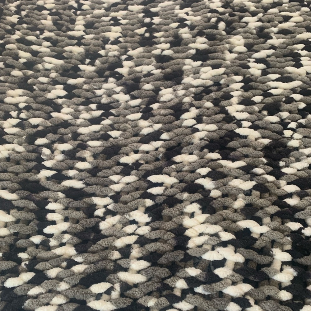 Handmade Bernat Blanket size 50 *60 color Limestone